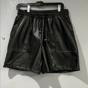 HYFVE Elegant Black Shorts, Medium Size, Elastic Waistband With drawstring